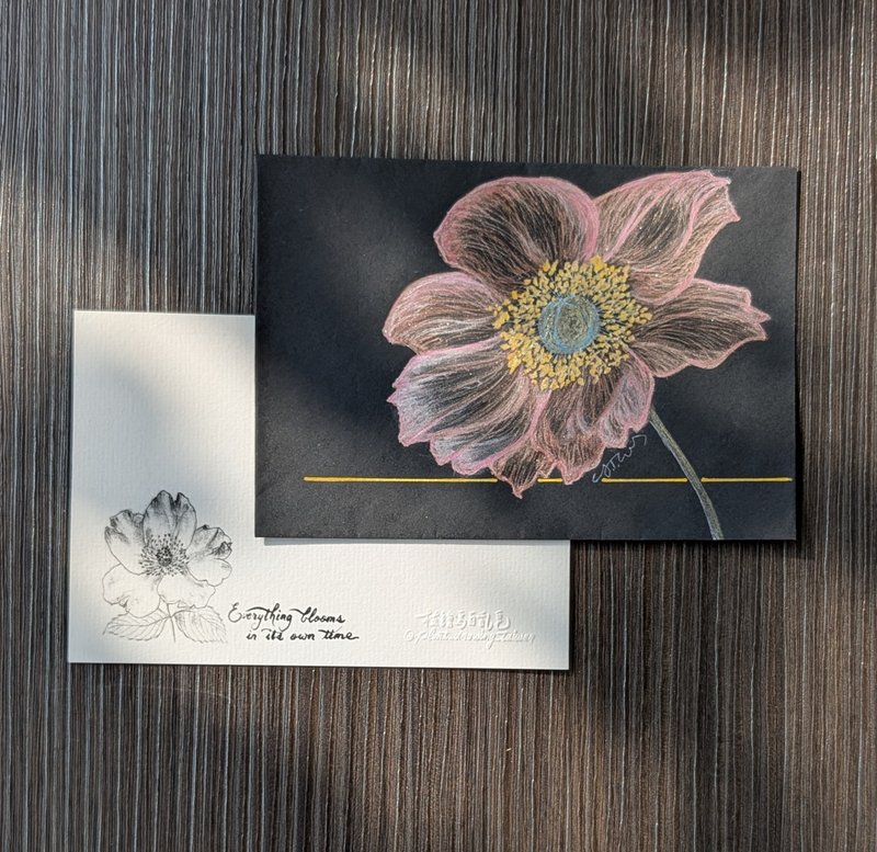 銀蓮花 歐式信封 / 親筆手繪非燙金 / 贈同花系萬用卡1張 - 信封/信紙 - 紙 