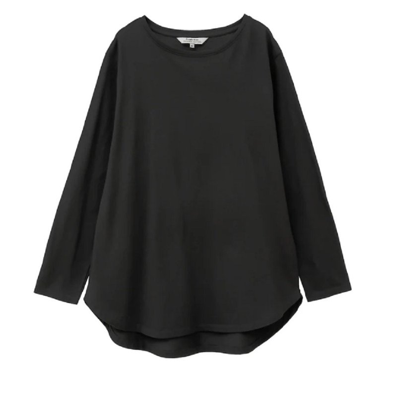 Earth Tree fair trade -- organic cotton jersey round hem top (black) - Women's Tops - Cotton & Hemp Black