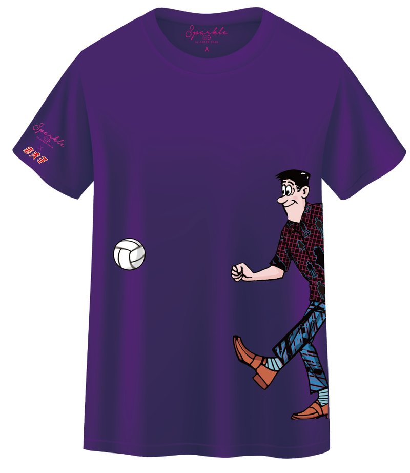 SPARKLE by KAREN CHAN x OLD MASTER Q Limited Edition T-Shirt (Purple) - เสื้อยืดผู้หญิง - ผ้าฝ้าย/ผ้าลินิน 