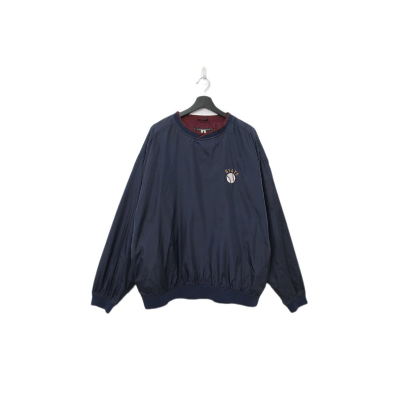 Back to Green-防風套頭罩衫 美式刺繡棒球 深藍h-09// vintage - 其他 - 尼龍 