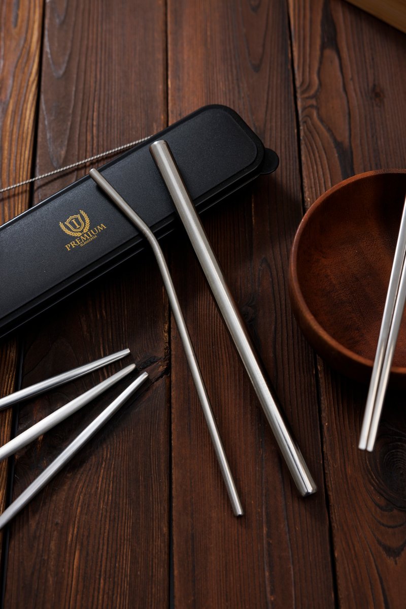 304 Stainless Steel Portable Tableware  with box set - ช้อนส้อม - สแตนเลส สีเงิน