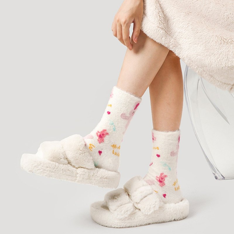 Ladies in winter warm tube socks and velvet three pairs of gift box socks - Socks - Other Materials 