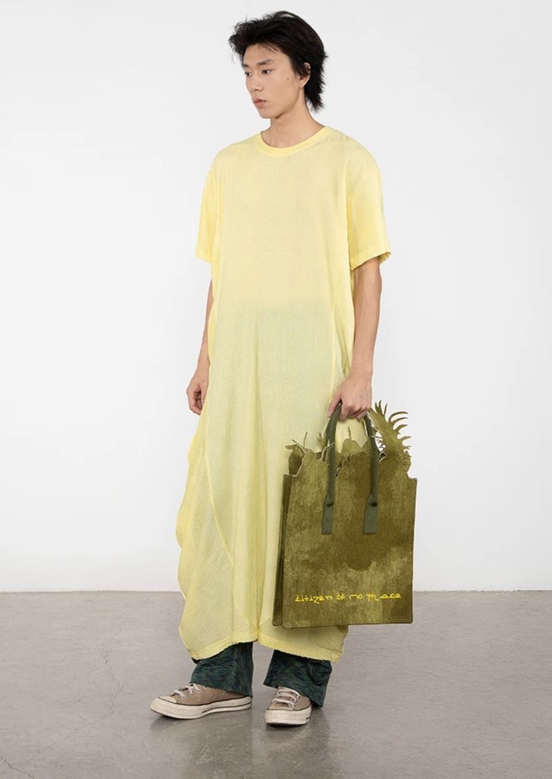 Silhouette Tote Bag 熱帶水果剪影包 - 手提包/手提袋 - 人造皮革 綠色