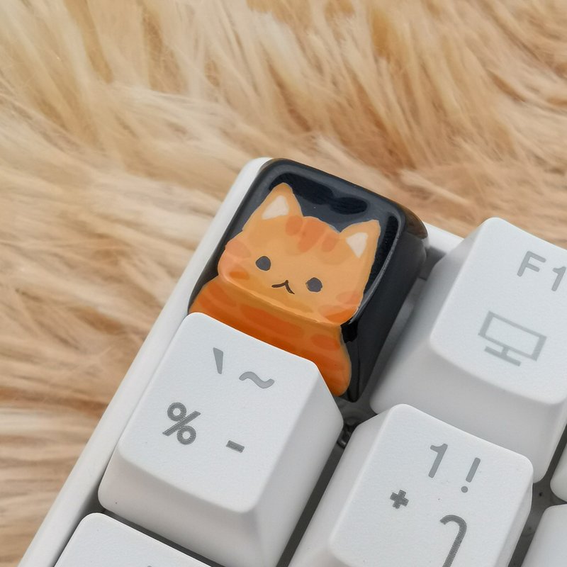 XDA keycap orange cat (ginger cat) - 電腦配件 - 塑膠 黑色