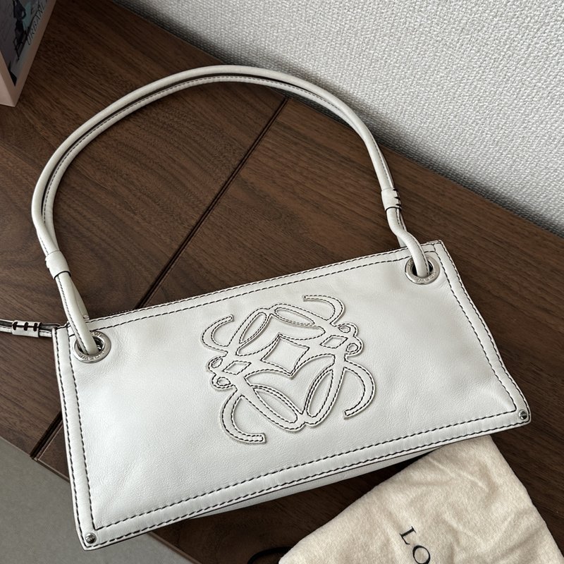 LOEWE 羅意威 Anagram 標誌 白色 單肩手提包 - 側背包/斜背包 - 真皮 白色
