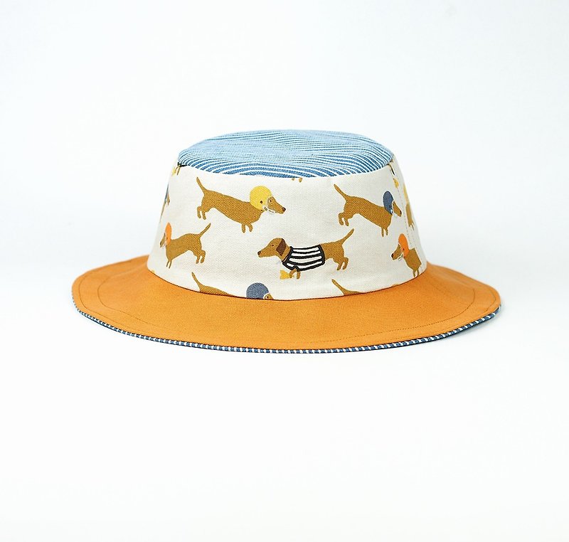 Handmade double-sided bucket hat - Hats & Caps - Cotton & Hemp White