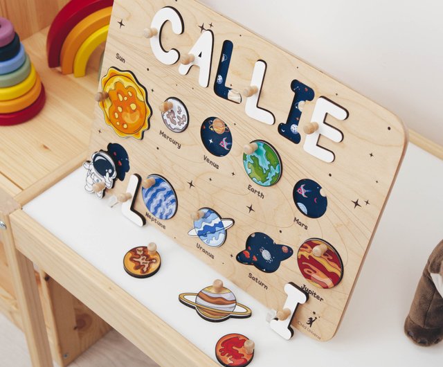 Personalised Wood Dinosaur Name Puzzle for Kids - CALLIE