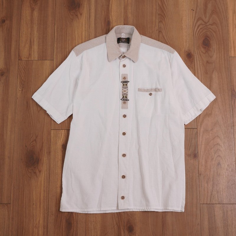 ABOUT vintage/selected items. Erachien MetalwareTyrolean Shirt Tyrol - Men's Shirts - Cotton & Hemp White