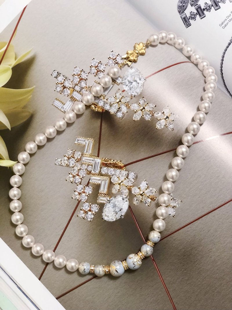 Original simple, fresh and elegant pearl necklace - สร้อยคอ - ไข่มุก ขาว