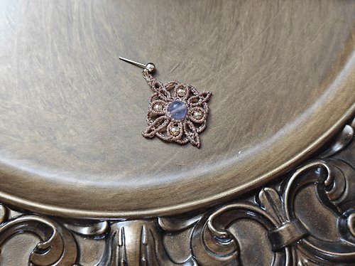zen crystal jewelry 礦石飾物設計 客製|美拉德Maillard|Style|啡色系手織耳環或頸鏈|macrame