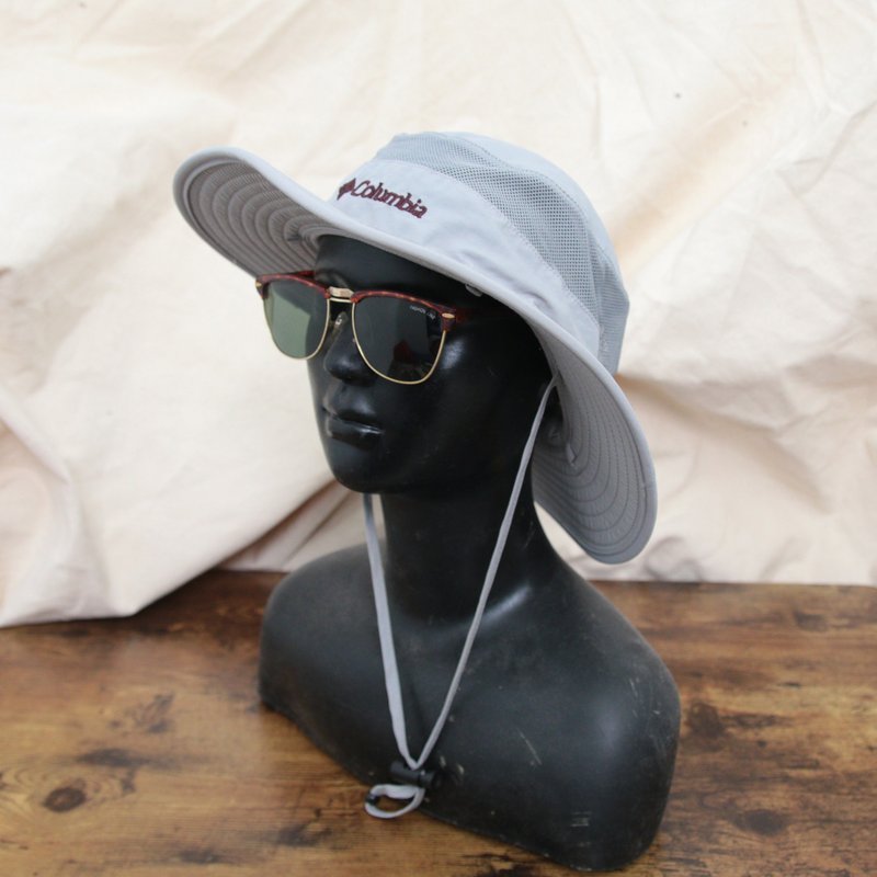 Back to Green:: 戶外漁夫帽 水泥灰 掛繩 d-12//vintage hat - 帽子 - 棉．麻 