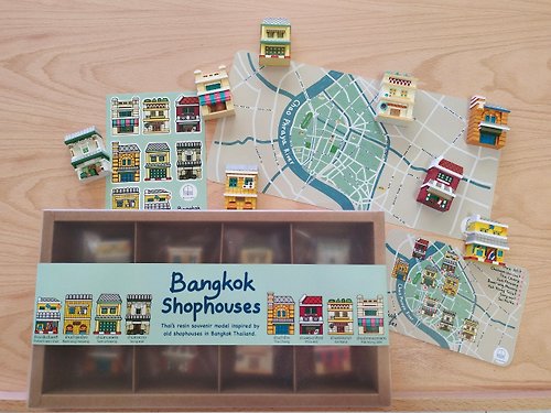 blue-bangkok Set model magnet Bangkok Shophouses