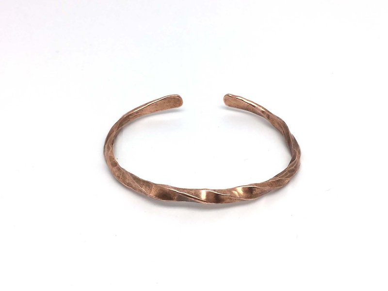Pure copper hand forged bracelet - สร้อยข้อมือ - โลหะ 