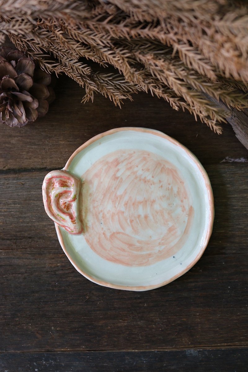 Ceramic Plate Vangogh's ear 03 - 花瓶/陶器 - 陶 粉紅色