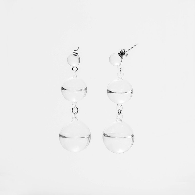 Gala drops earring elegant romantic earrings - Earrings & Clip-ons - Glass Transparent