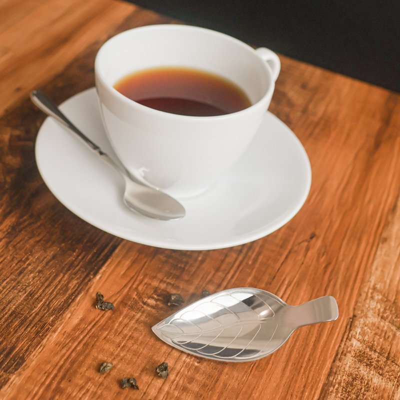 【Made in Japan】SALUS leaf tea spoon - ช้อนส้อม - สแตนเลส สีเงิน