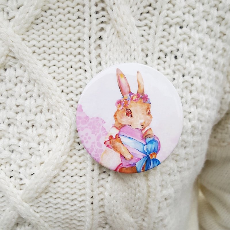 Huaqun oversized rabbit pin badges - Badges & Pins - Plastic Pink