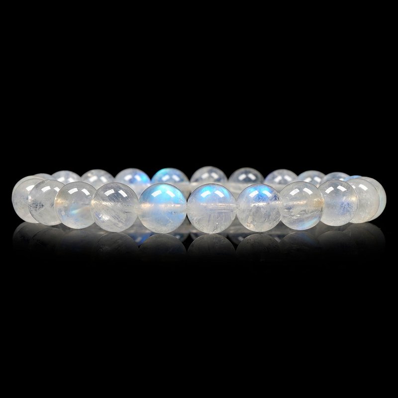 Blue Moonstone 7.8-8.2mm Moonstone Bracelet - Bracelets - Semi-Precious Stones Multicolor