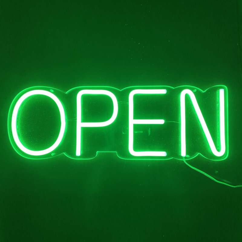 開業 營業中 OPEN 霓虹燈 咖啡廳酒吧餐廳 Neon Sign裝飾燈 - 燈具/燈飾 - 壓克力 透明