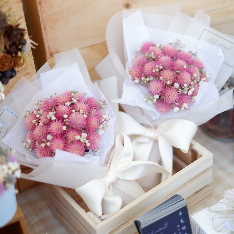 To be continued | Gentle Amaranth Dry Flower Bouquet - ของวางตกแต่ง - พืช/ดอกไม้ สึชมพู