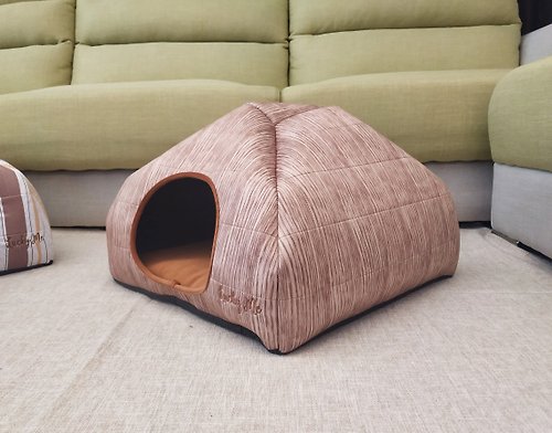 Lucky Me 寵物設計 小碉堡- 陽光灑落淺木紋 涼墊 大空間