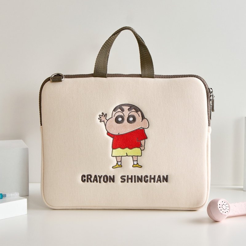 蠟筆小新經典小新刺繡肩背/手提電腦包 - 電腦配件 - 聚酯纖維 多色