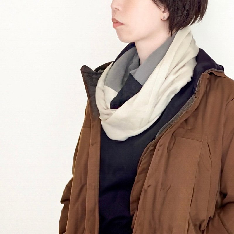 Short snood, organic cotton, autumn/winter - Knit Scarves & Wraps - Cotton & Hemp Multicolor