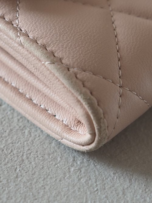 CHANEL シャネル バイカラー ロング ウォレット 長財布 ピンク