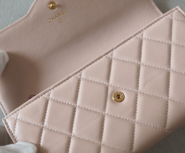 CHANEL シャネル バイカラー ロング ウォレット 長財布 ピンク