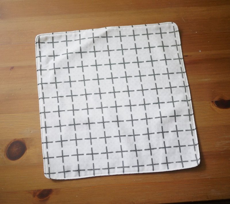 Limited order = Korean double yarn handkerchief = minimalist cross - Handkerchiefs & Pocket Squares - Cotton & Hemp White