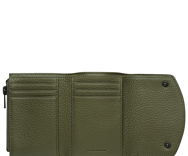 STATUS ANXIETY - Lucky Sometimes Cowhide Leather Wallet - khaki