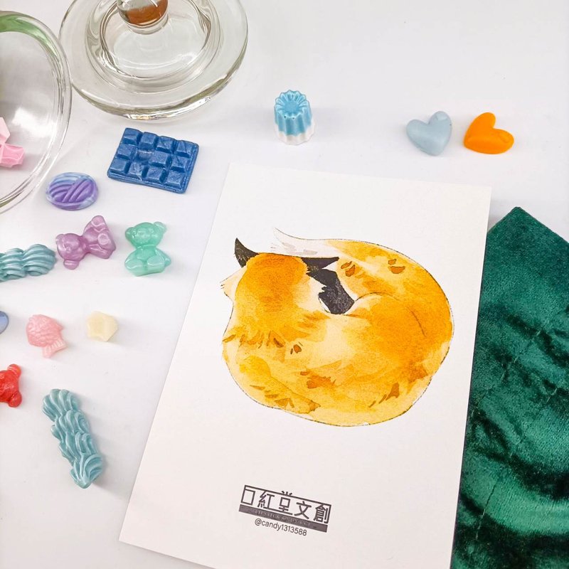 KR474_口紅堂明信片_紅狐7_candy1313588 postcard - 卡片/明信片 - 紙 多色