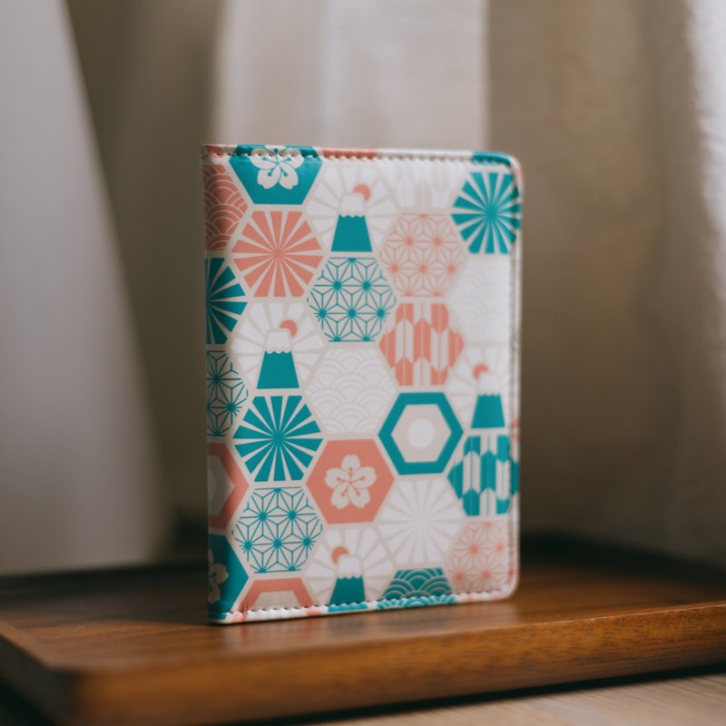 [Passport Book] Mount Fuji/Pink/Hexagonal Tile Series - ที่เก็บพาสปอร์ต - หนังเทียม สึชมพู