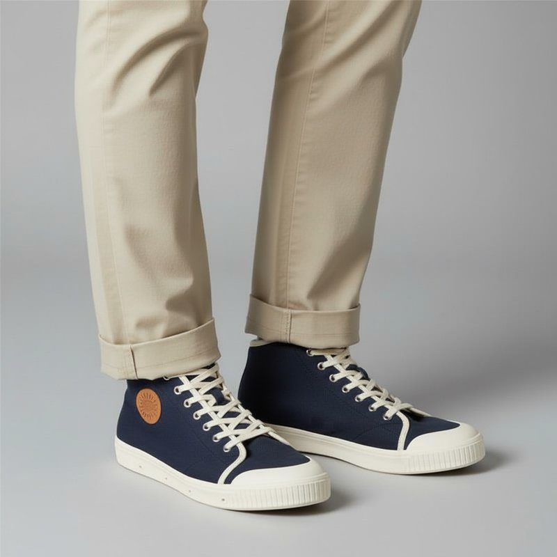 B2 西班牙工藝 / 男款高筒 / 帆布鞋 / spring court - 男休閒鞋 - 棉．麻 多色
