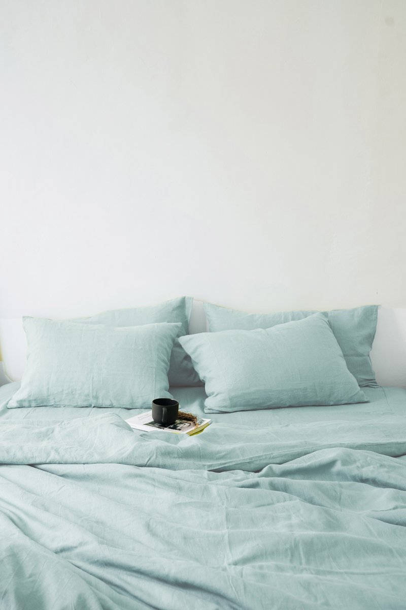Sea glass linen duvet cover / Softened linen / Comforter cover / Quilt cover - 寢具/床包 - 亞麻 藍色