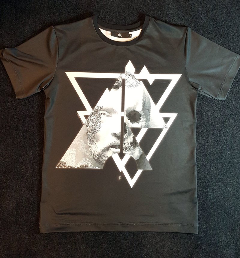 Memento mori 設計款T-shirt - 男 T 恤 - 聚酯纖維 黑色