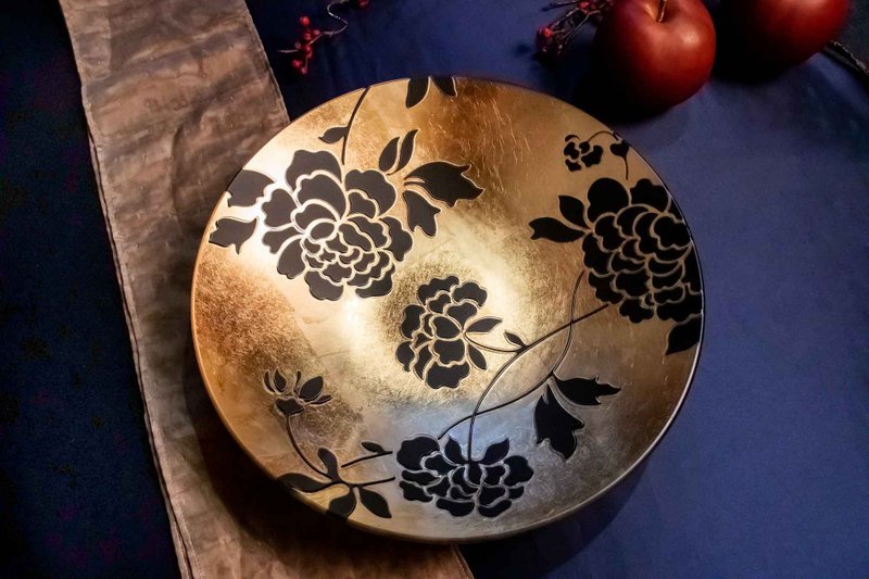 社團授贈指定禮【富貴牡丹聚寶大缽】奢華金|新居落成 - 擺飾/家飾品 - 玻璃 金色