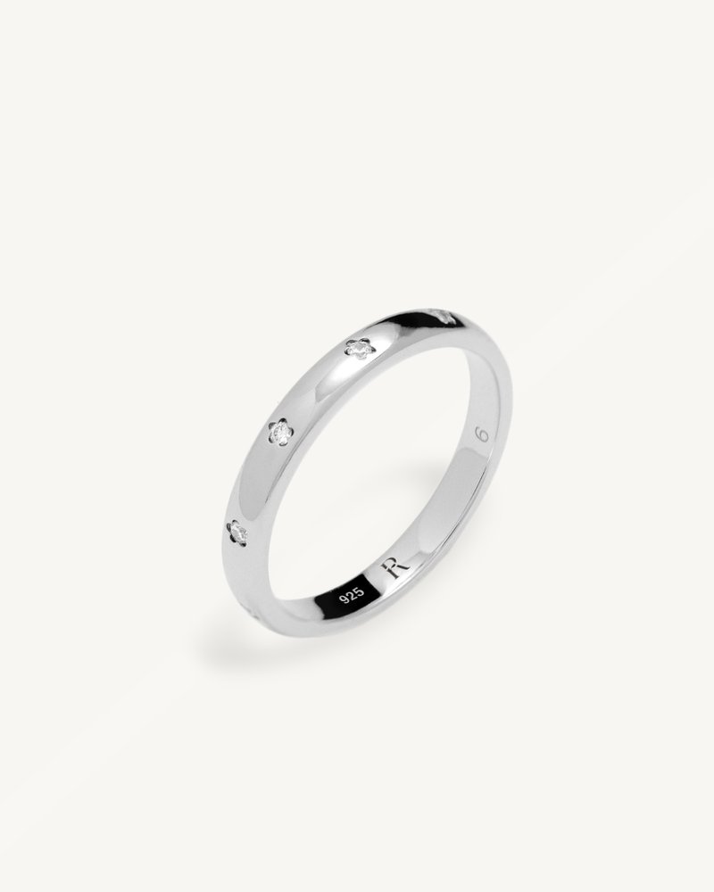 Flora Ring │ 小花戒指 - 銀 - 戒指 - 純銀 銀色