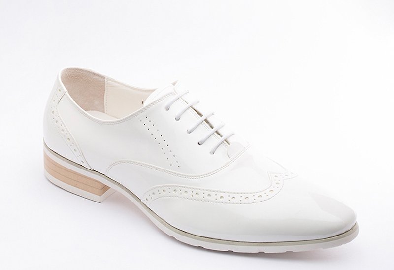 Kings Collection 本革レザーウォーデンシューズ KV80057 白 - 革靴 メンズ - 革 ホワイト