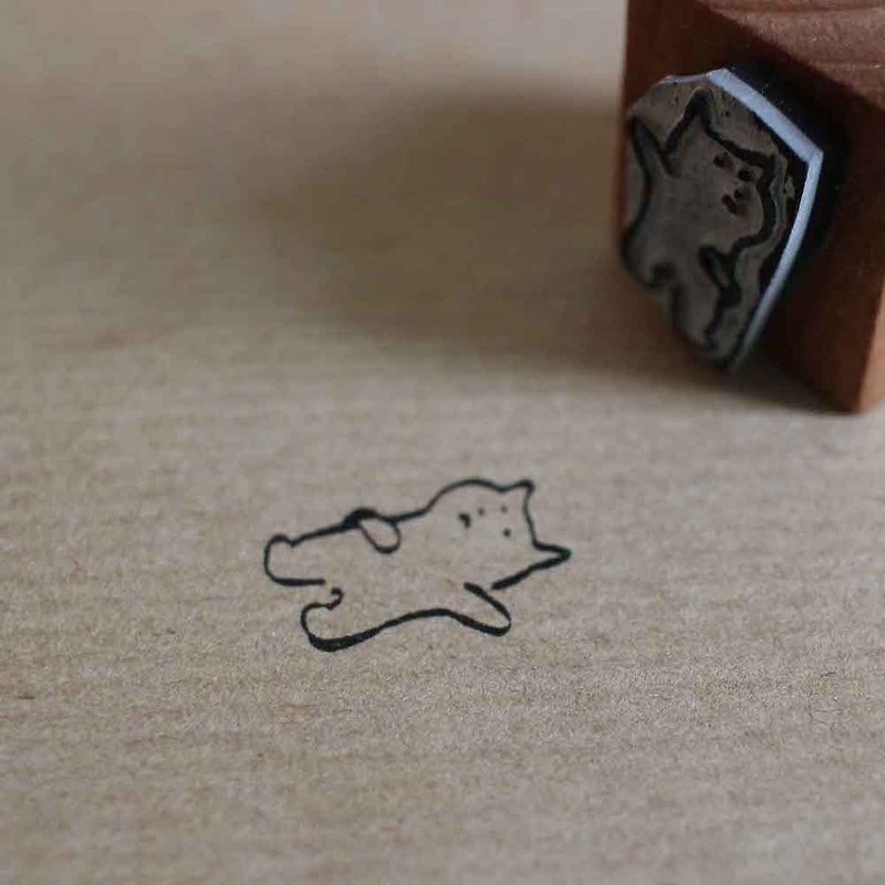 (Jayeon Store Wood Stamp Series) A cat waving and saying hi - Stamps & Stamp Pads - Wood 
