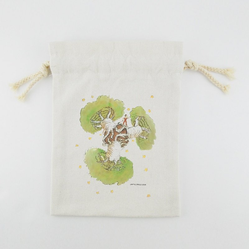 小王子經典版授權 - 束口袋(小)-【猢猻麵包樹】 - 其他 - 棉．麻 綠色