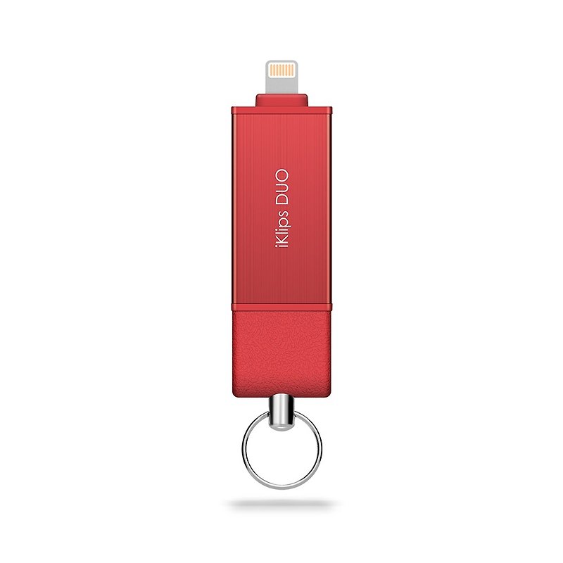 iKlips DUO 蘋果iOS極速雙向隨身碟 128GB 紅 - USB 手指 - 其他金屬 紅色