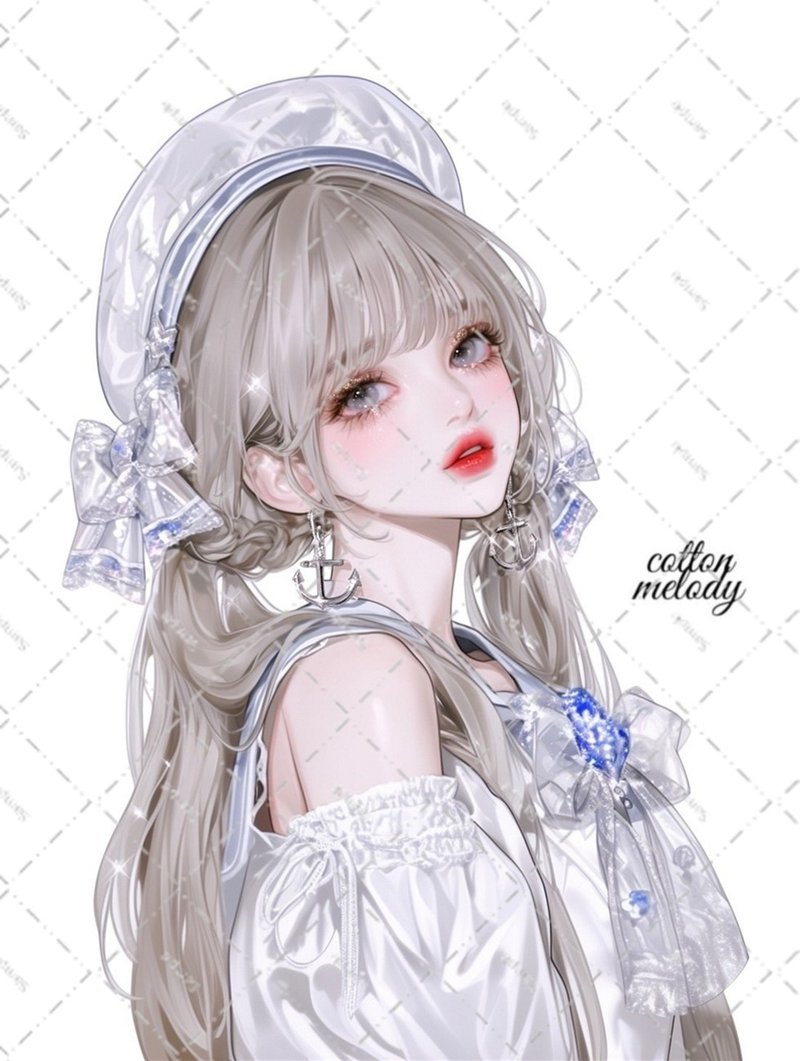 original sticker no.5544 人物ステッカー オリジナルステッカー 人物ステッカー 女の子ステッカー オリジナル人物ステッカー - 貼紙 - 紙 