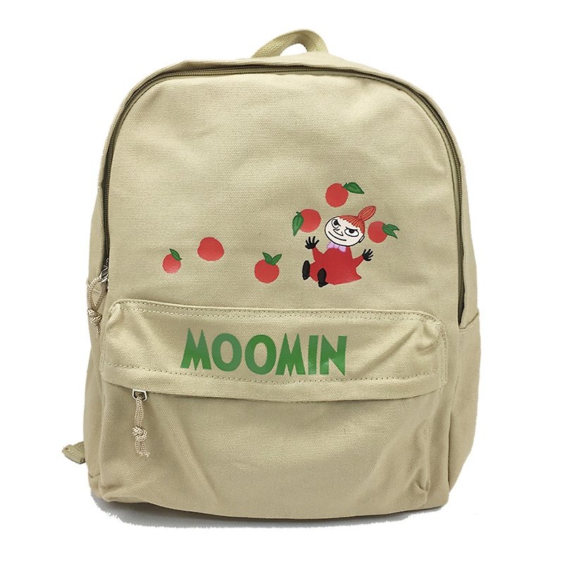Moomin 噜噜米授权- New style zipper backpack (Kaki) - กระเป๋าเป้สะพายหลัง - ผ้าฝ้าย/ผ้าลินิน สีแดง
