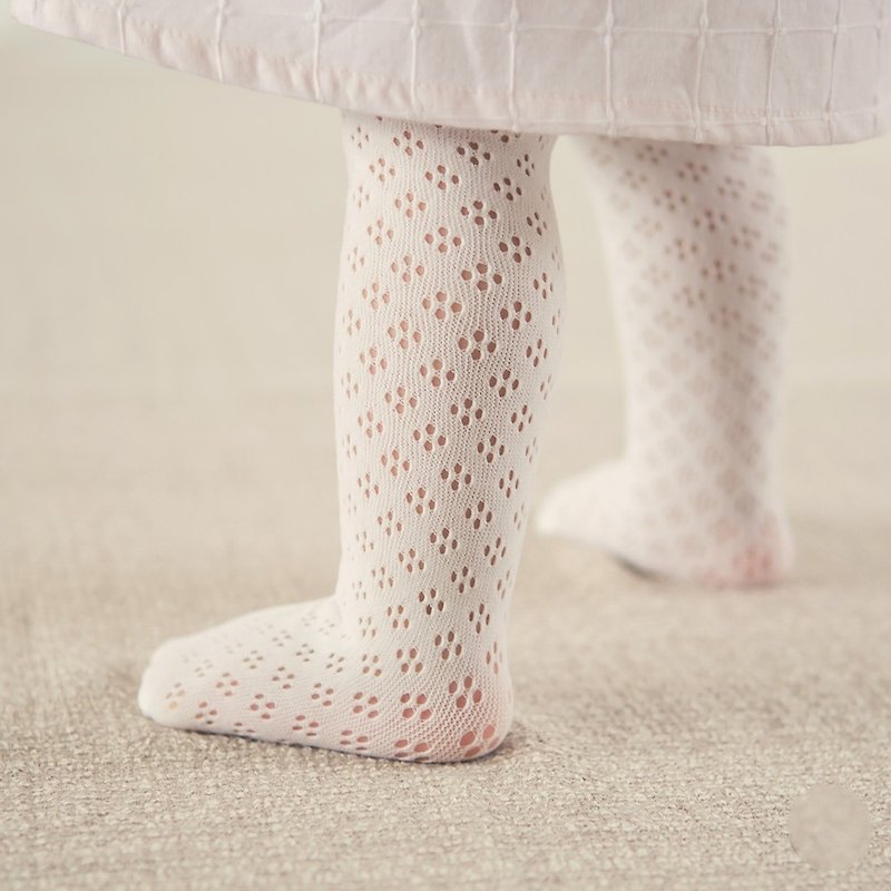Happy Prince 韓國製 Floral網點女嬰童褲襪 - 嬰兒襪子 - 聚酯纖維 