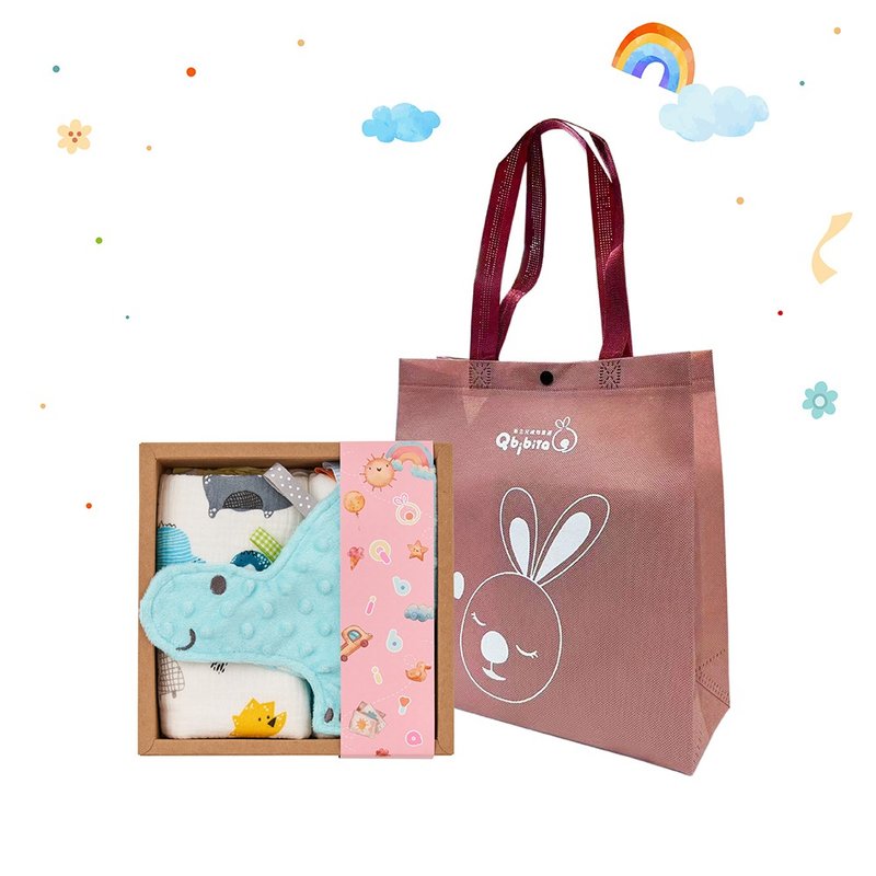 [Customized] Longyao Coffret-Blue Dinosaur pre-order product will be shipped on 2024/10/31 with a free little koala bear - Baby Gift Sets - Cotton & Hemp Blue