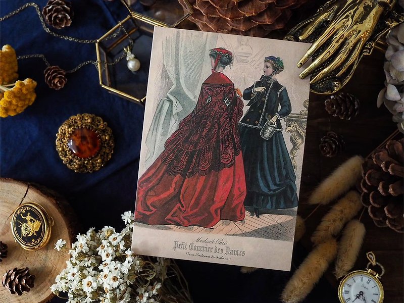 French Ladies Clothing Illustrated Book Series Reissue Postcard M Style - Cards & Postcards - Paper 