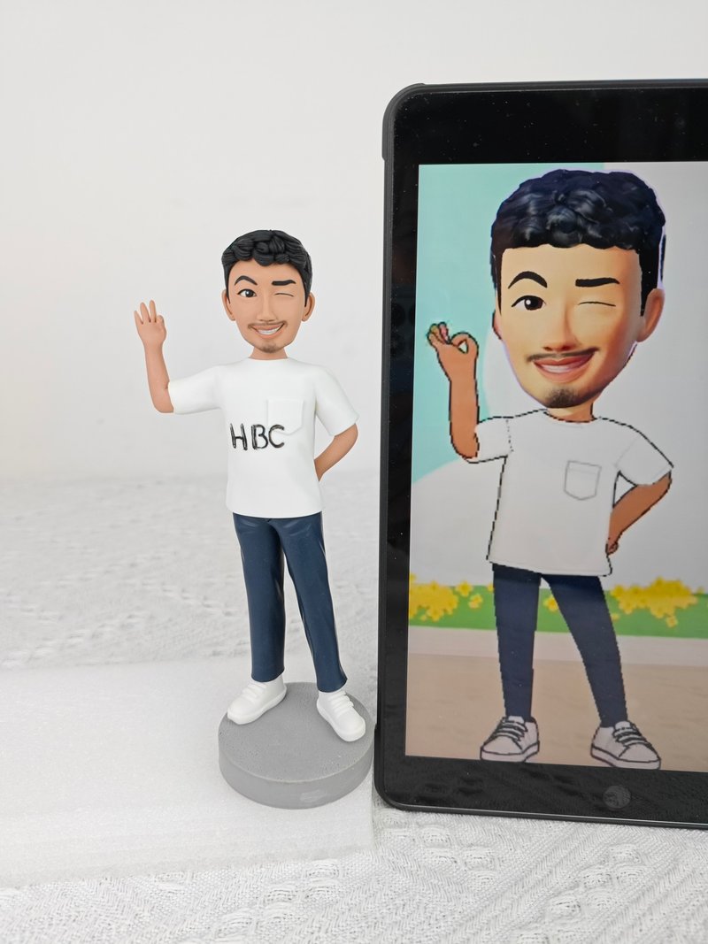 客制化人物公仔 人偶 3D人像畫 似顏繪 肖像 定制 生日 紀念 禮物 - 公仔/玩偶 - 黏土 多色