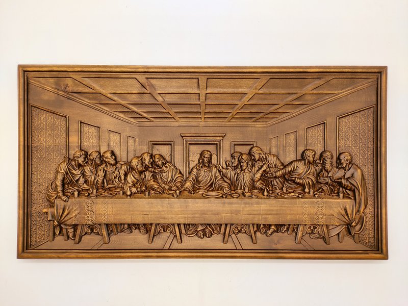 Jesus last supper, Religious home decor, The last supper, Cristmas gift, Baptism - 木工/竹藝/紙雕 - 木頭 咖啡色