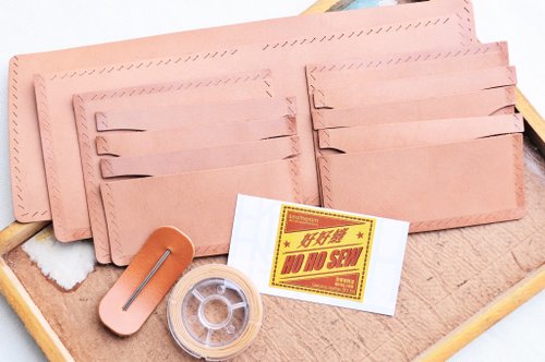 港產皮革｜Leatherism Handmade Products 8咭位短夾 - 好好縫 皮革材料包 免費刻字 手工包 情侶銀包 皮夾 短銀包 短財 簡約實用 義大利皮 植鞣革 皮革DIY
